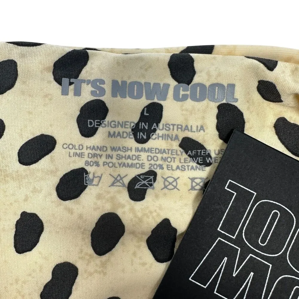 It's‎ Now Cool Beige Black Pebbles The Tie Side Pant Bathing Suit Bottom Size L